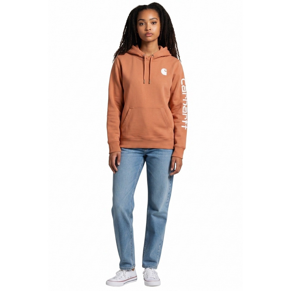 Carhartt Clarksburg relaxed fit‎ pullover hoodie peach WOMENS sz SMALL midweight